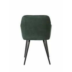 Mangohoutonline Eetkamerstoel Nancy Donkergroen met zwart onderstel Mahom
