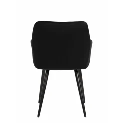 Mangohoutonline Eetkamerstoel Nancy Zwart met zwart onderstel Mahom