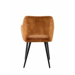 Mangohoutonline Eetkamerstoel Nantes Cognac met zwart onderstel Mahom