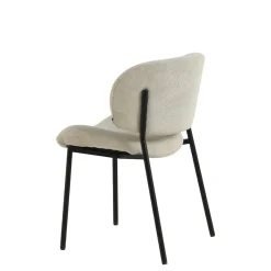 Mangohoutonline Eetkamerstoel Narbonne Beige met zwart onderstel Mahom