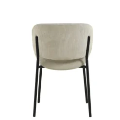 Mangohoutonline Eetkamerstoel Narbonne Beige met zwart onderstel Mahom