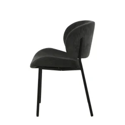 Mangohoutonline Eetkamerstoel Narbonne Donkergrijs met zwart onderstel Mahom