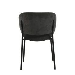 Mangohoutonline Eetkamerstoel Narbonne Donkergrijs met zwart onderstel Mahom