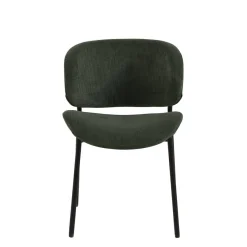Mangohoutonline Eetkamerstoel Narbonne Donkergroen met zwart onderstel Mahom