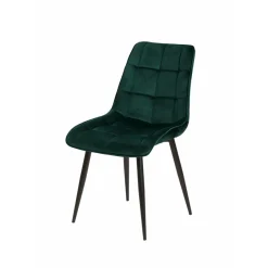 Mangohoutonline Eetkamerstoel Nice Donkergroen met zwart onderstel Mahom