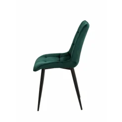 Mangohoutonline Eetkamerstoel Nice Donkergroen met zwart onderstel Mahom