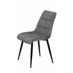 Mangohoutonline Eetkamerstoel Nice Grijs met zwart onderstel Mahom