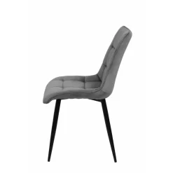 Mangohoutonline Eetkamerstoel Nice Grijs met zwart onderstel Mahom