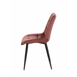 Mangohoutonline Eetkamerstoel Nice Roze met zwart onderstel Mahom