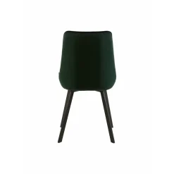 Mangohoutonline Eetkamerstoel Reims Donkergroen met zwart onderstel Mahom