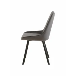 Mangohoutonline Eetkamerstoel Reims Grijs met zwart onderstel Mahom