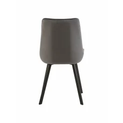 Mangohoutonline Eetkamerstoel Reims Grijs met zwart onderstel Mahom