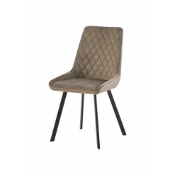 Mangohoutonline Eetkamerstoel Reims Lichtgrijs met zwart onderstel Mahom