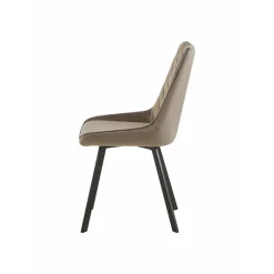 Mangohoutonline Eetkamerstoel Reims Lichtgrijs met zwart onderstel Mahom