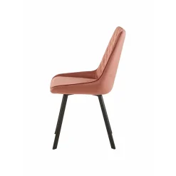 Mangohoutonline Eetkamerstoel Reims Roze met zwart onderstel Mahom