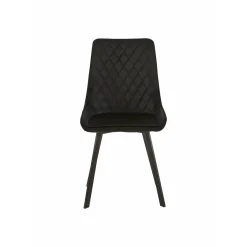 Mangohoutonline Eetkamerstoel Reims Zwart met zwart onderstel Mahom