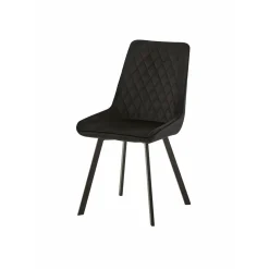 Mangohoutonline Eetkamerstoel Reims Zwart met zwart onderstel Mahom