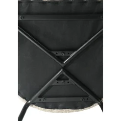 Mangohoutonline Eetkamerstoel Rennes Zand Bouclé stof met zwart onderstel Mahom