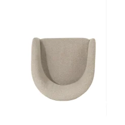 Mangohoutonline Eetkamerstoel Rennes Zand Bouclé stof met zwart onderstel Mahom