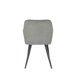 Mangohoutonline Eetkamerstoel Rouen Donkergrijs met zwart onderstel Mahom