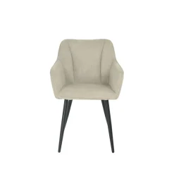 Mangohoutonline Eetkamerstoel Rouen Zand zwart onderstel Mahom