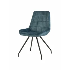 Mangohoutonline Eetkamerstoel Toulouse Blauw met zwart onderstel Mahom