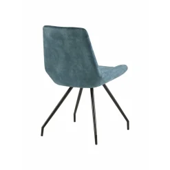 Mangohoutonline Eetkamerstoel Toulouse Blauw met zwart onderstel Mahom