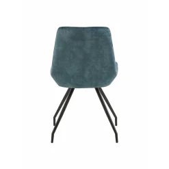 Mangohoutonline Eetkamerstoel Toulouse Blauw met zwart onderstel Mahom