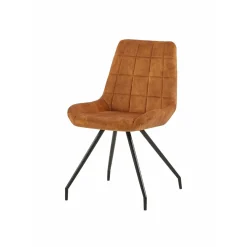 Mangohoutonline Eetkamerstoel Toulouse Cognac met zwart onderstel Mahom