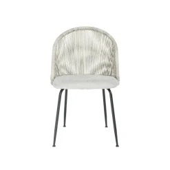 Mangohoutonline Eetkamerstoel Tours Lichtgrijs met zwart onderstel Mahom