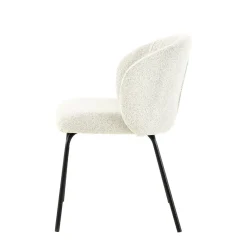 Mangohoutonline Eetkamerstoel Tulle Wit met zwart onderstel Mahom