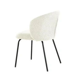 Mangohoutonline Eetkamerstoel Tulle Wit met zwart onderstel Mahom