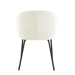 Mangohoutonline Eetkamerstoel Tulle Wit met zwart onderstel Mahom