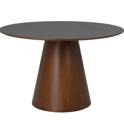 Mangohoutonline Eettafel Adelaide rond 120 cm Donker Walnoot Mahom