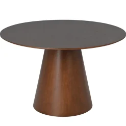 Mangohoutonline Eettafel Adelaide rond 120 cm Donker Walnoot Mahom
