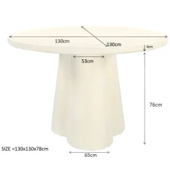 Mangohoutonline Eettafel Brix Clubs Sandy 130 cm