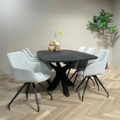 Mangohoutonline Eettafel Brix Montreaux Black 220 cm