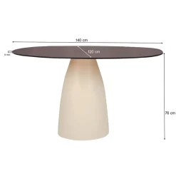 Mangohoutonline Eettafel Brix Mylon 140 cm