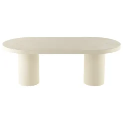 Mangohoutonline Eettafel Capsule Savannah Mircocement Cilinderpoot 180 cm Beige Mahom