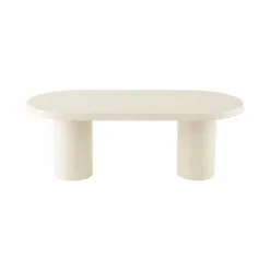 Mangohoutonline Eettafel Capsule Savannah Microcement Cilinderpoot 180 cm Wit Mahom