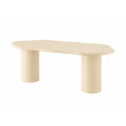 Mangohoutonline Eettafel Organisch Savannah Microcement Cilinderpoot 210 cm Beige Mahom