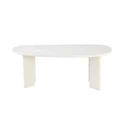 Mangohoutonline Eettafel Organisch Savannah Mircocement Paneelpoot 210 cm Wit Mahom