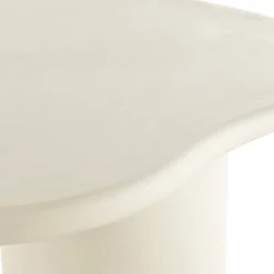 Mangohoutonline Eettafel Organisch Savannah Microcement Cilinderpoot 210 cm Wit Mahom