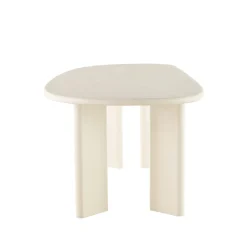 Mangohoutonline Eettafel Organisch Savannah Microcement Paneelpoot 210 cm Beige Mahom
