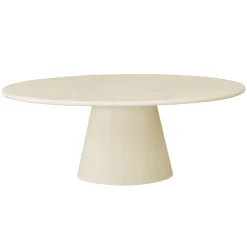 Mangohoutonline Eettafel Ovaal Savannah Microcement Kegelpoot 200 cm Beige Mahom