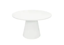 Mangohoutonline Eettafel Rond Savannah Microcement 120 cm Wit Mahom