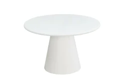 Mangohoutonline Eettafel Rond Savannah Microcement 120 cm Wit Mahom