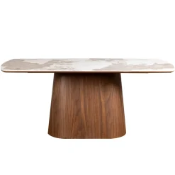 Mangohoutonline Eettafel Santiago Woodvineer 200 cm Bruin Mahom
