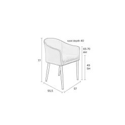 Mangohoutonline Fauteuil Astrid Zwart Jacob Jenzens