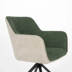 Mangohoutonline Fauteuil Sven Beige/Groen Jacob Jenzens